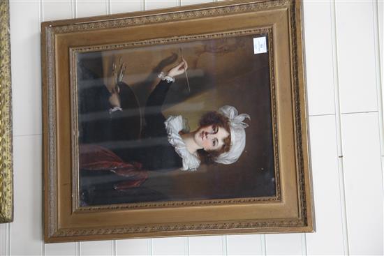 After Elisabeth Vigée le Brun (1755-1842) Self portrait of the artist 21 x 17in.
